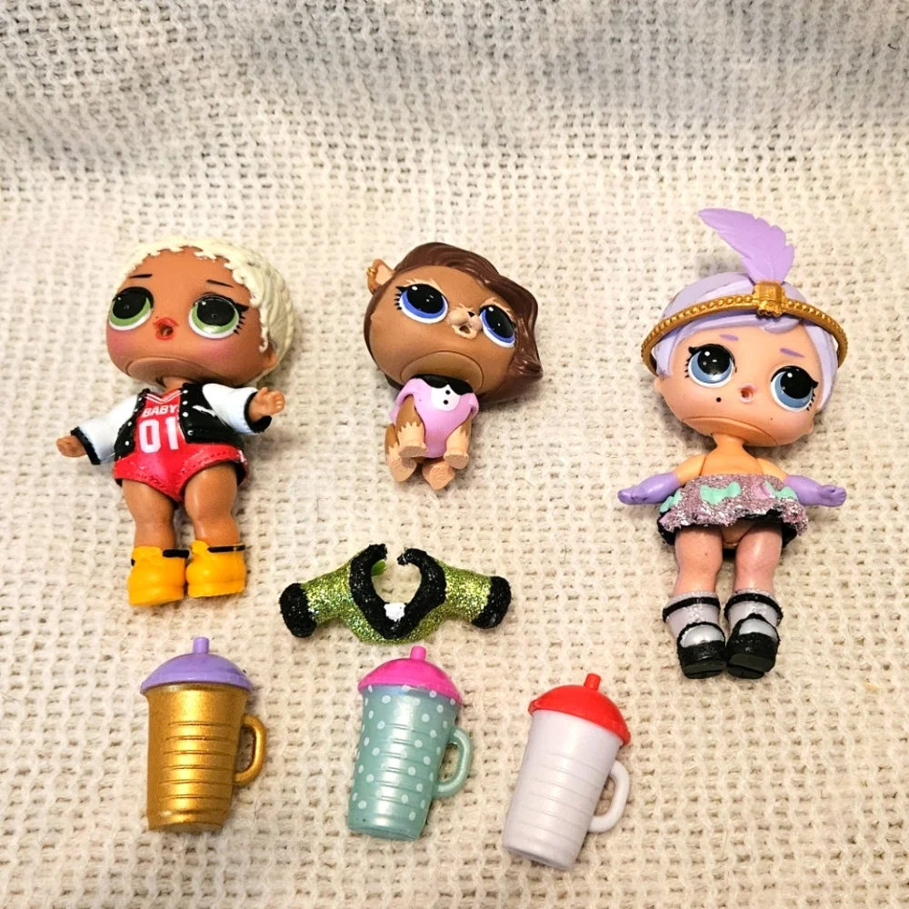 LOL Suprise~3 Dolls and accessories lot~The Great Baby~ Posh Pup~MC Swag~